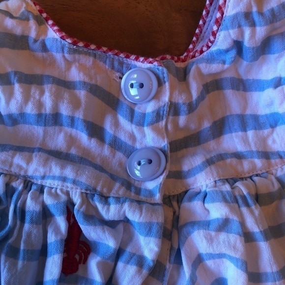 Cotton Kids Stripe with Red Lobsters Dress - Picture 5 of 5